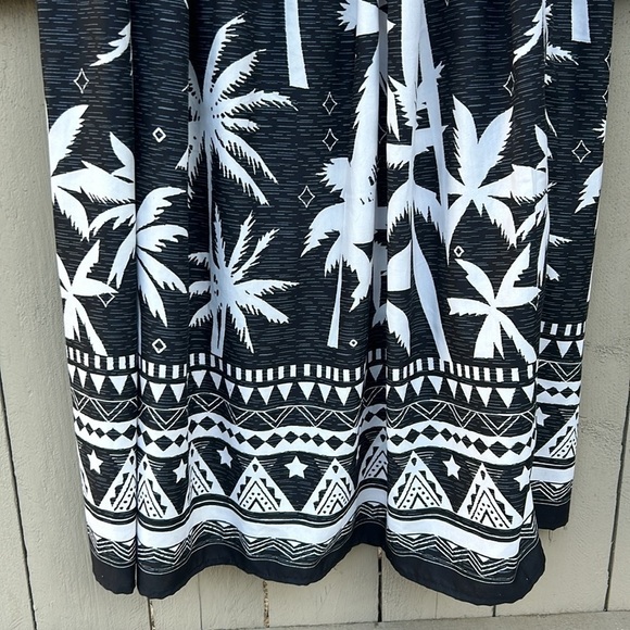 NWOT Gypsy Blu Boho Maxi Skirt Tropical Palm Tree Design Tiki Hawaii Vacation XL - Picture 3 of 7